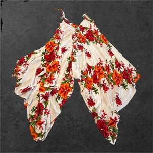Aloha Fashion Hawaiian Dress/Wrap Womens One Size White Floral Tropical‎